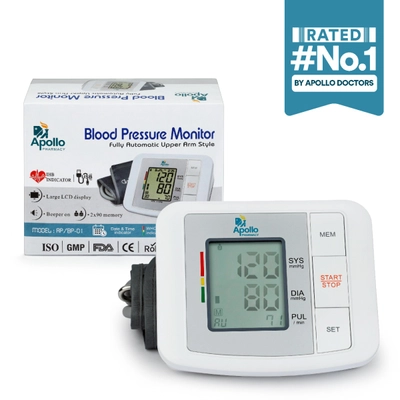 Apollo Pharmacy Blood Pressure Monitor AP/BP-01, 1 Count, Pack of 1