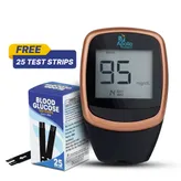 Apollo Pharmacy Smart Blood Glucose Monitoring Bluetooth System with Diabetes Management App, APG-01 + 25 Test Strips, 1 kit, Pack of 1