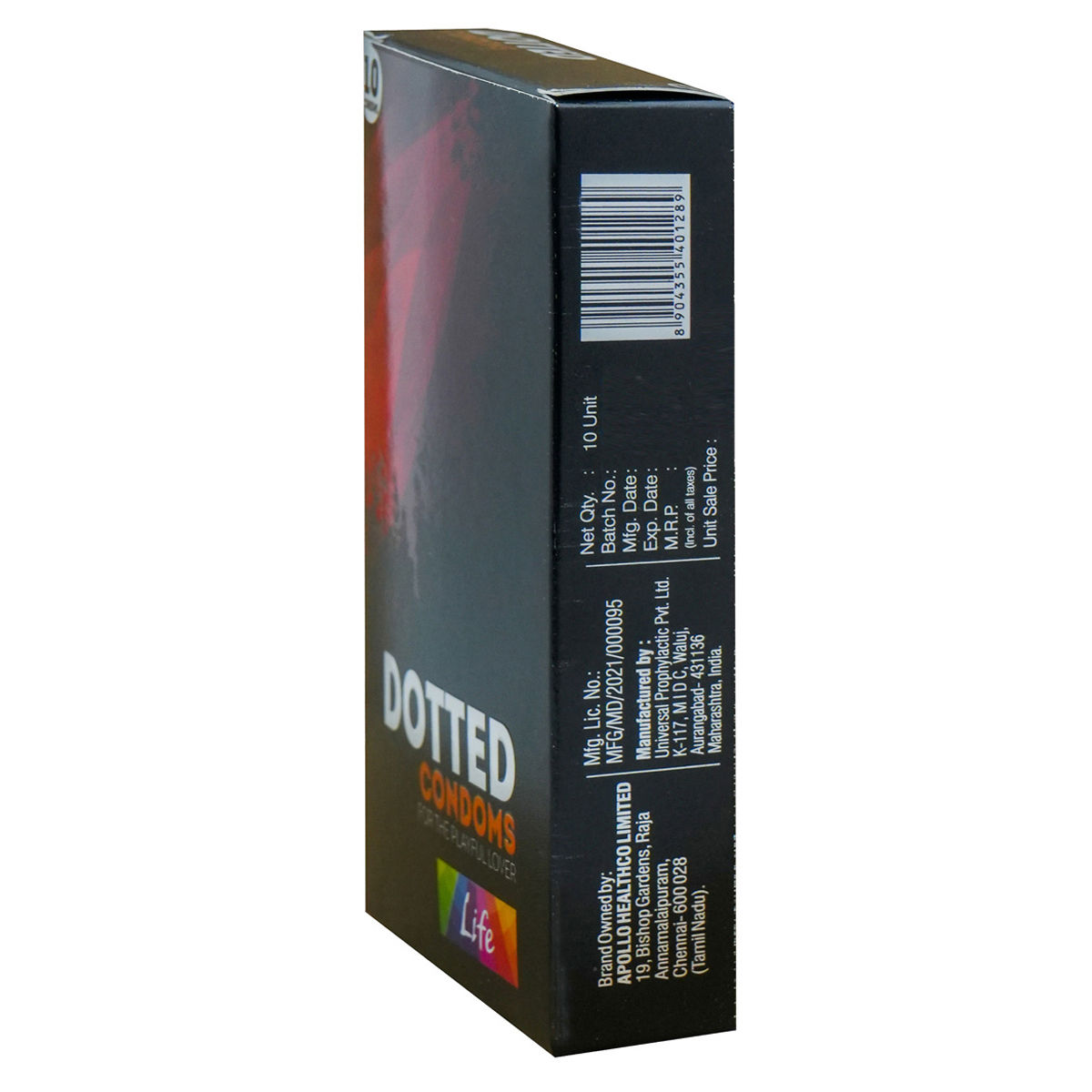 Apollo Life Dotted Condoms, 10 Count, Pack of 1 Apollo Life Dotted Condoms, 10 Count, Pack of 1