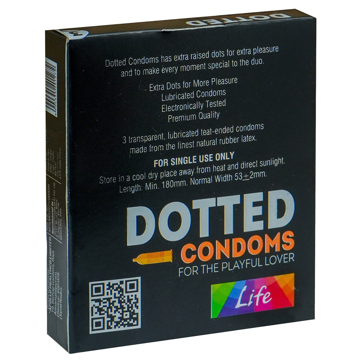 Apollo Life Dotted Condoms, 3 Count, Pack of 1 Apollo Life Dotted Condoms, 3 Count, Pack of 1