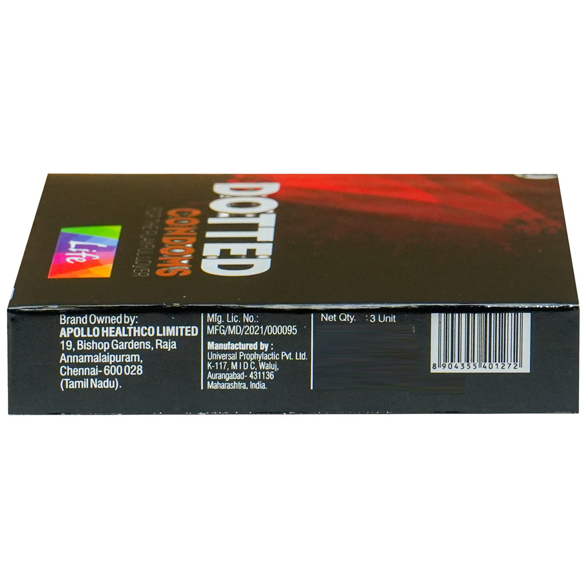 Apollo Life Dotted Condoms, 3 Count, Pack of 1 Apollo Life Dotted Condoms, 3 Count, Pack of 1