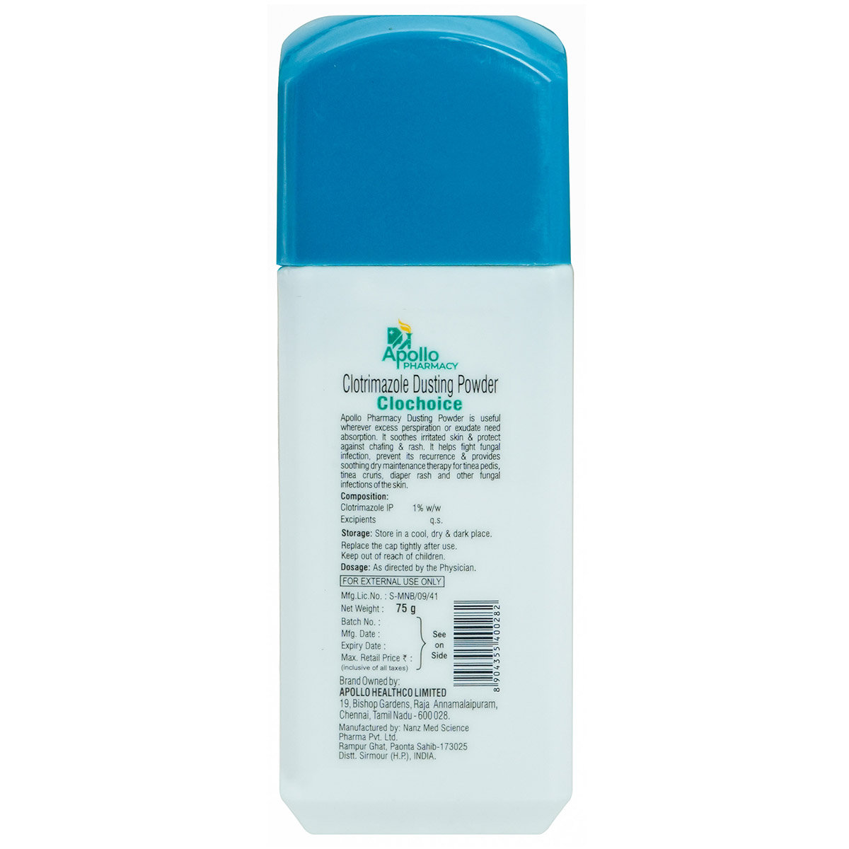 Apollo Pharmacy Clochoice Clotrimazole Dusting Powder, 75 gm, Pack of 1 Apollo Pharmacy Clochoice Clotrimazole Dusting Powder, 75 gm, Pack of 1