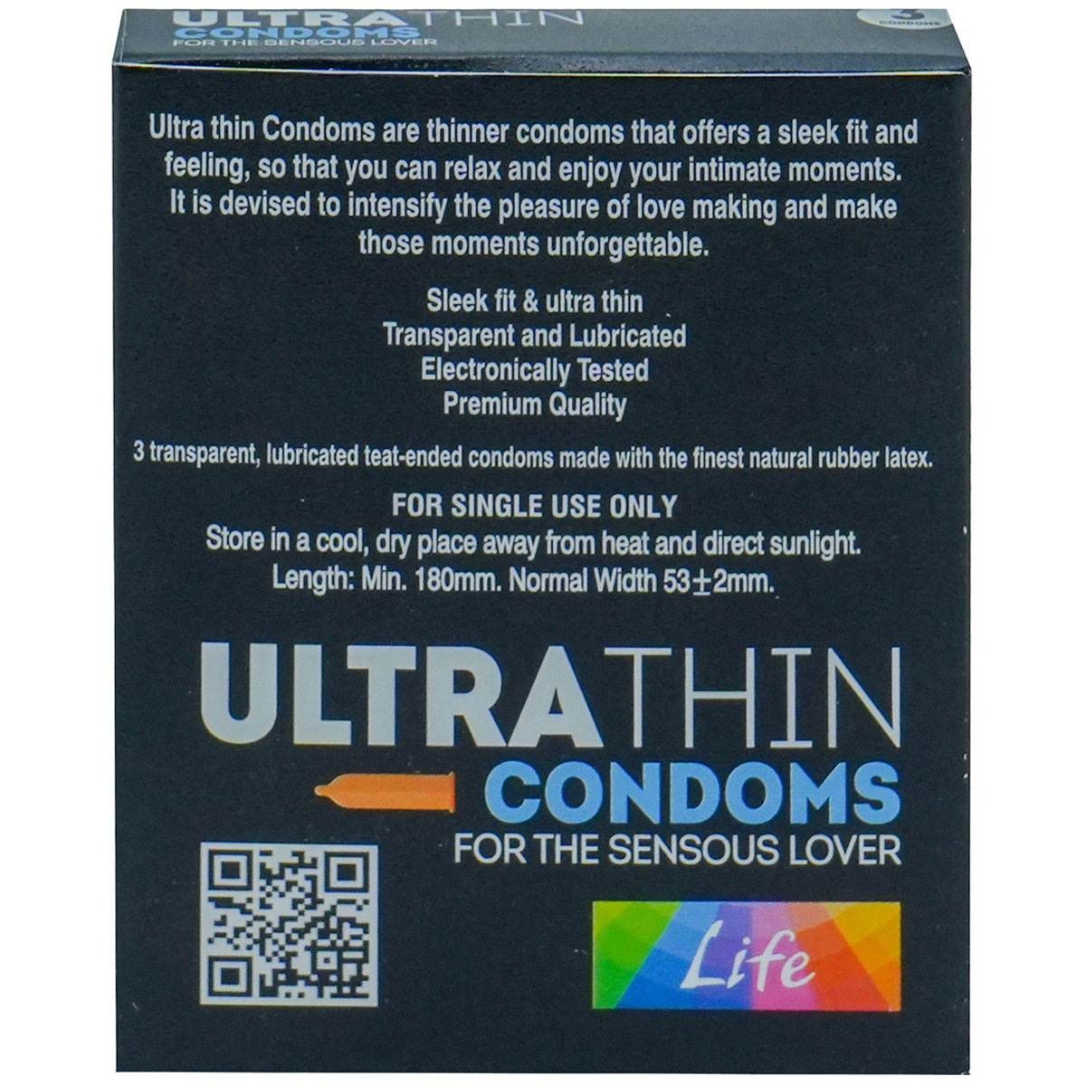 Apollo Life Ultrathin Condoms, 3 Count, Pack of 1 Apollo Life Ultrathin Condoms, 3 Count, Pack of 1
