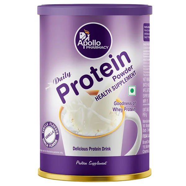 Apollo Pharmacy Daily Protein Vanilla Flavour Powder, 400 gm