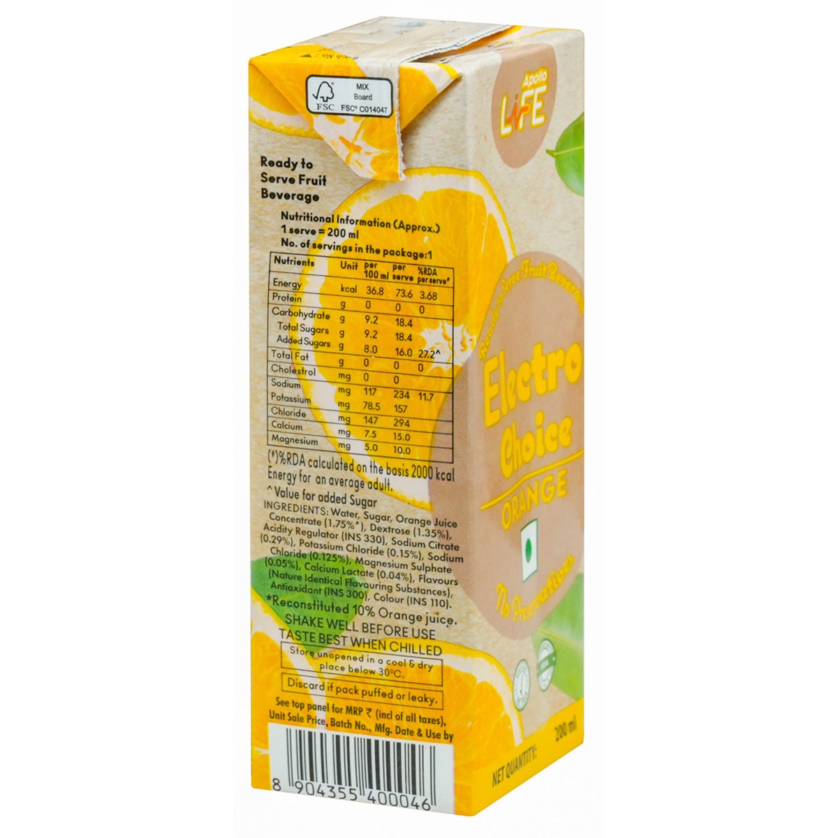 Apollo Life Electro Choice Orange Flavour Liquid 600 ml, (3x200 ml), Pack of 3 Apollo Life Electro Choice Orange Flavour Liquid 600 ml, (3x200 ml), Pack of 3