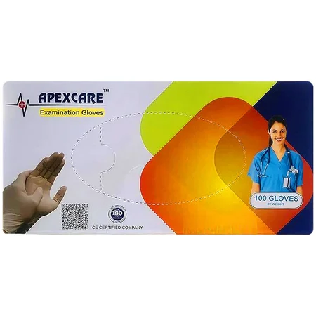 Apexcare Latex Examination Gloves-L 100'S