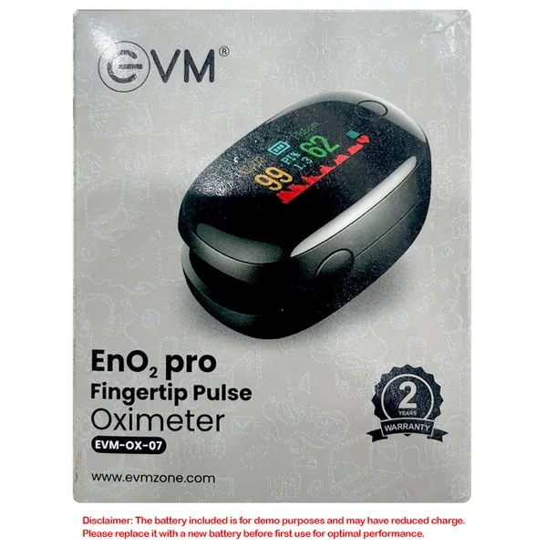 Apollo Pharmacy Enoxy Pro Fingertip Plus Oximeter EVM-OX-07, 1 Count, Pack of 1