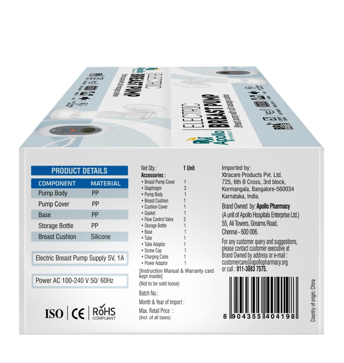 Apollo Pharmacy Electric Breast Pump LSAE2A, 1 Count Price, Uses, Side