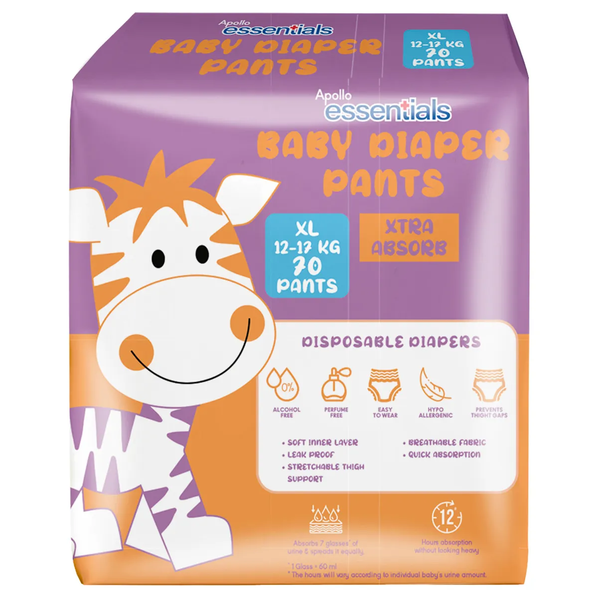 Buy Apollo Essentials Xtra Absorb Baby Diaper Pants XL, 70 Count