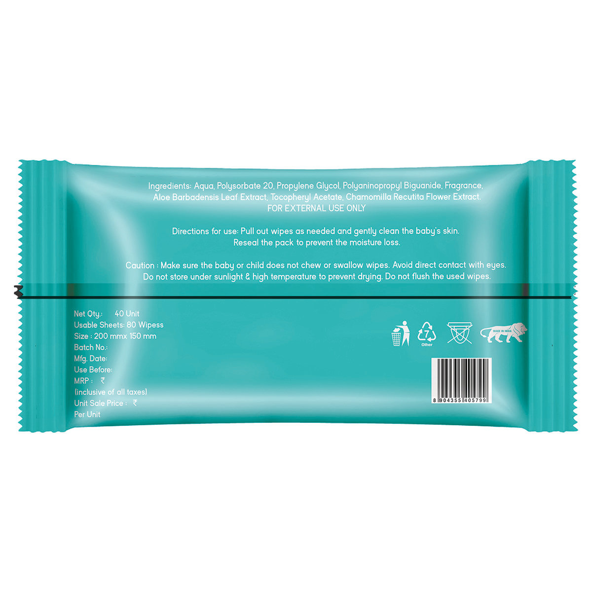 Apollo Essentials Baby Wipes, 40 Count, Pack of 1 Apollo Essentials Baby Wipes, 40 Count, Pack of 1