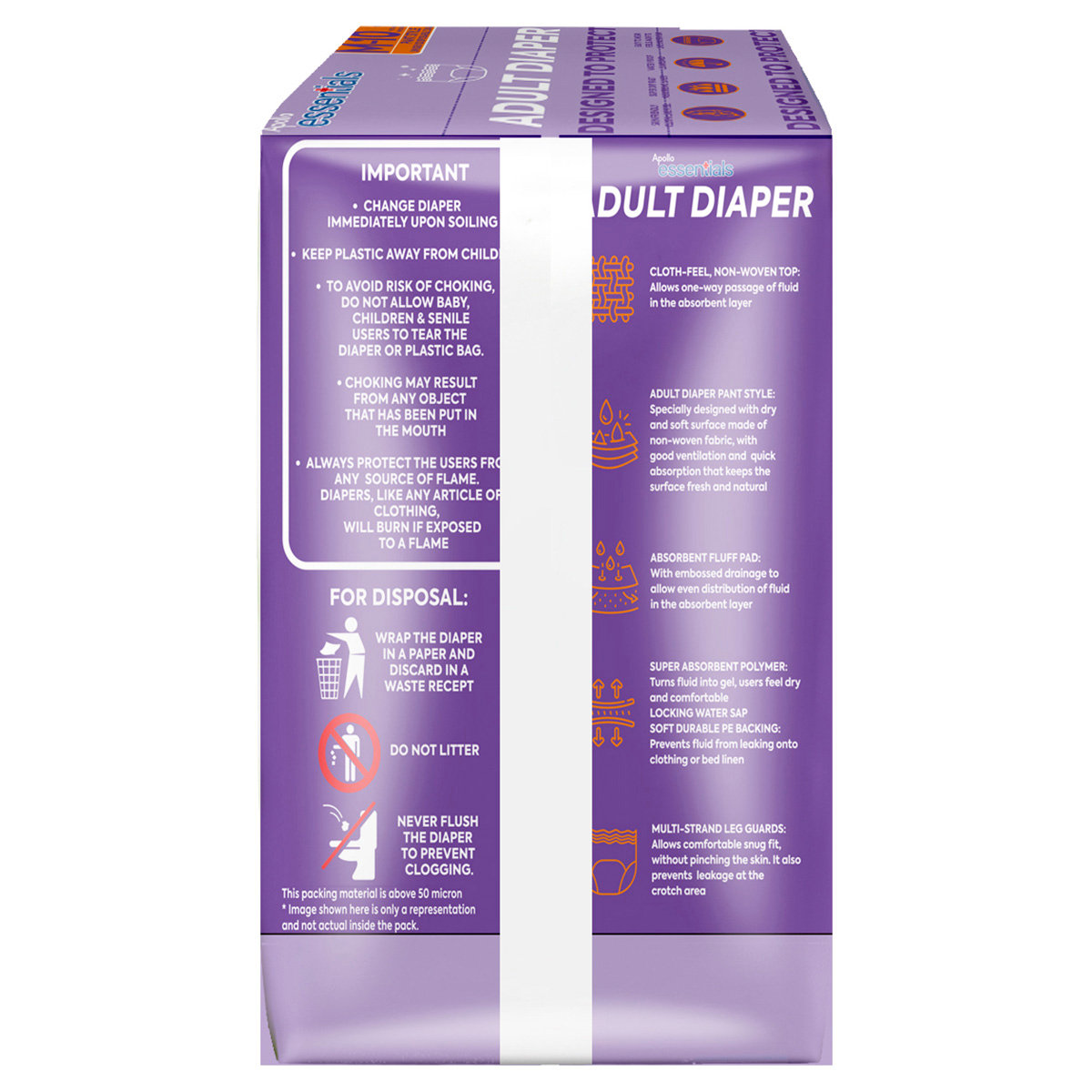 Apollo Essentials Adult Diaper Pant Style Unisex Medium, 10 Count, Pack of 1 Apollo Essentials Adult Diaper Pant Style Unisex Medium, 10 Count, Pack of 1