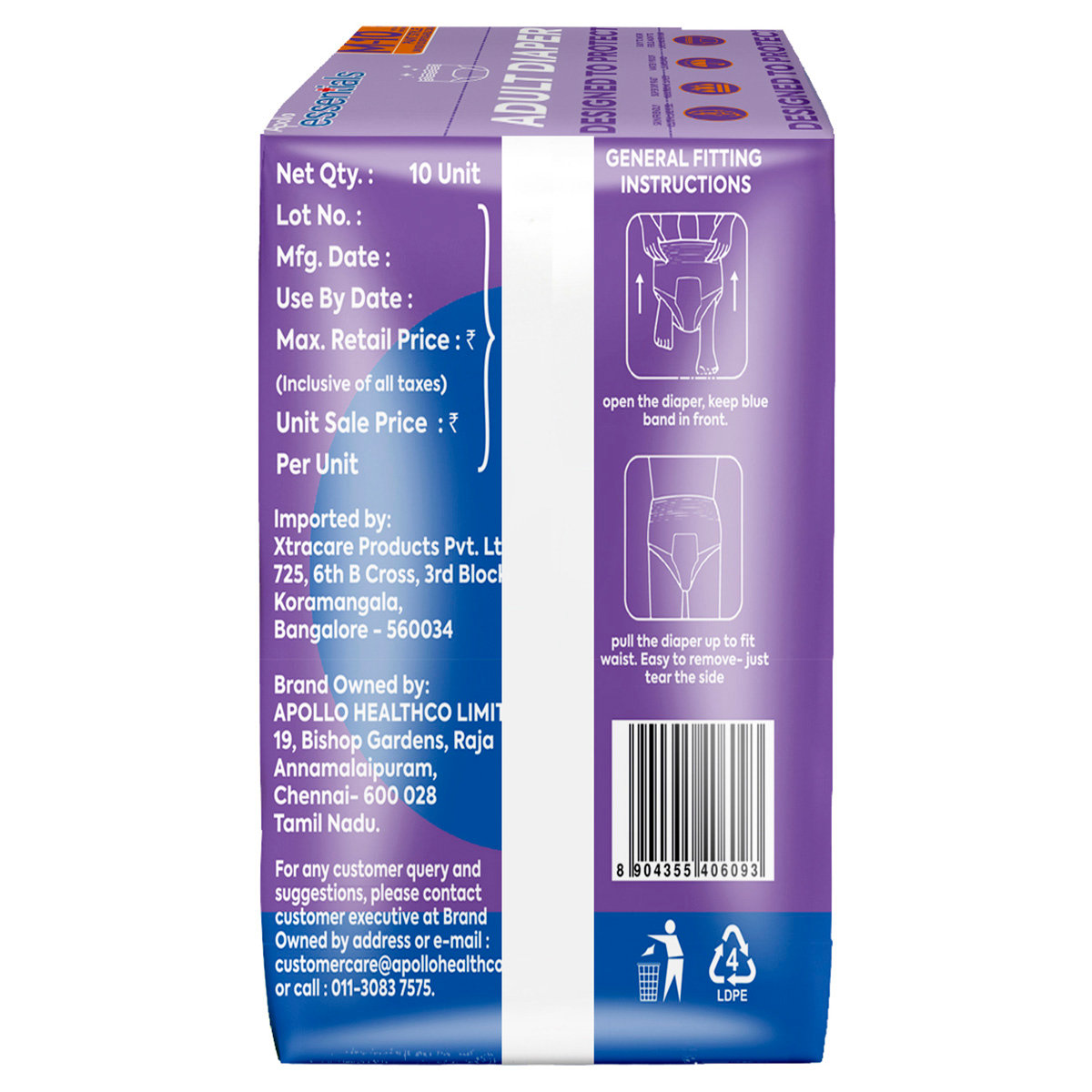 Apollo Essentials Adult Diaper Pant Style Unisex Medium, 10 Count, Pack of 1 Apollo Essentials Adult Diaper Pant Style Unisex Medium, 10 Count, Pack of 1