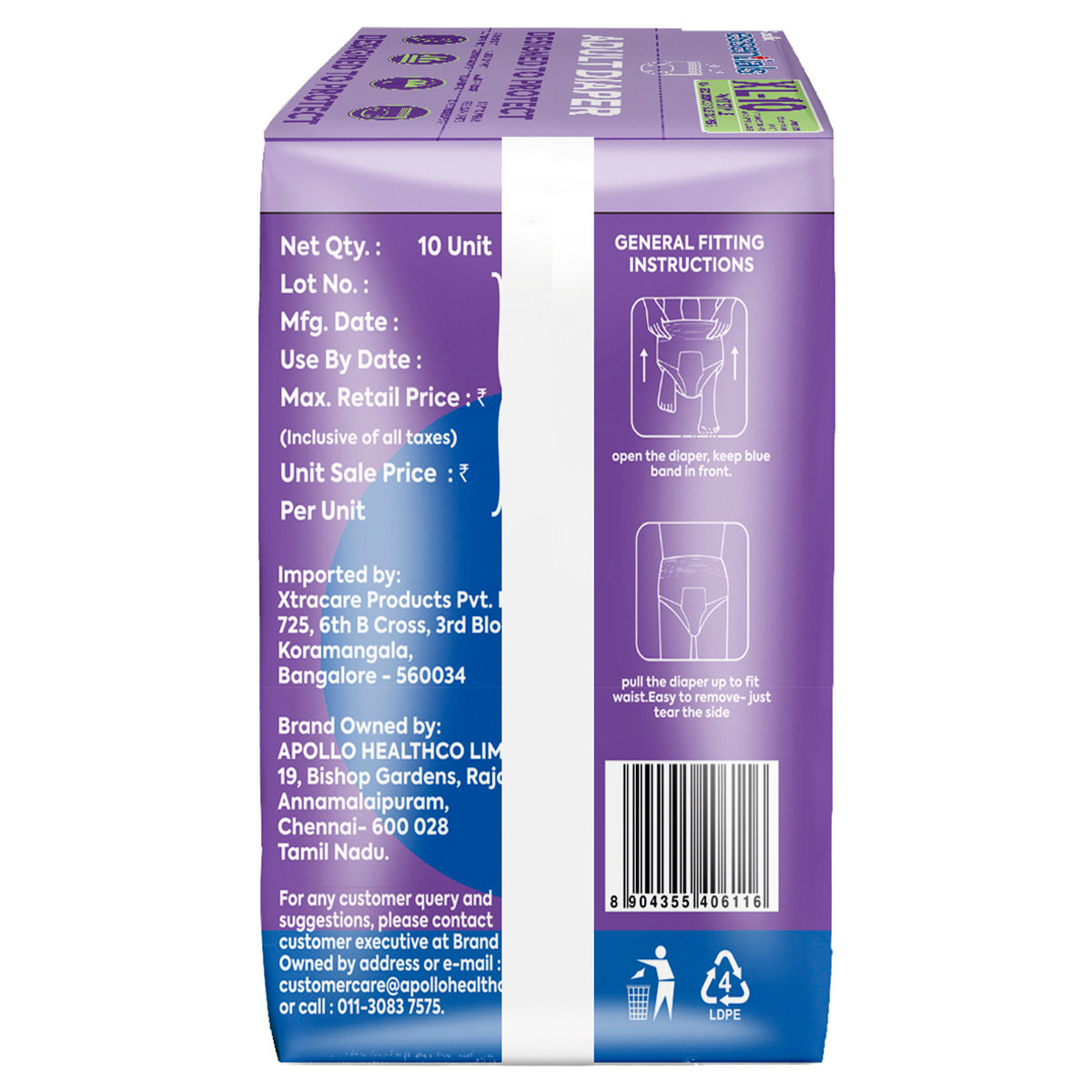 Apollo Essentials Adult Diaper Pant Style Unisex XL, 10 Count, Pack of 1 Apollo Essentials Adult Diaper Pant Style Unisex XL, 10 Count, Pack of 1