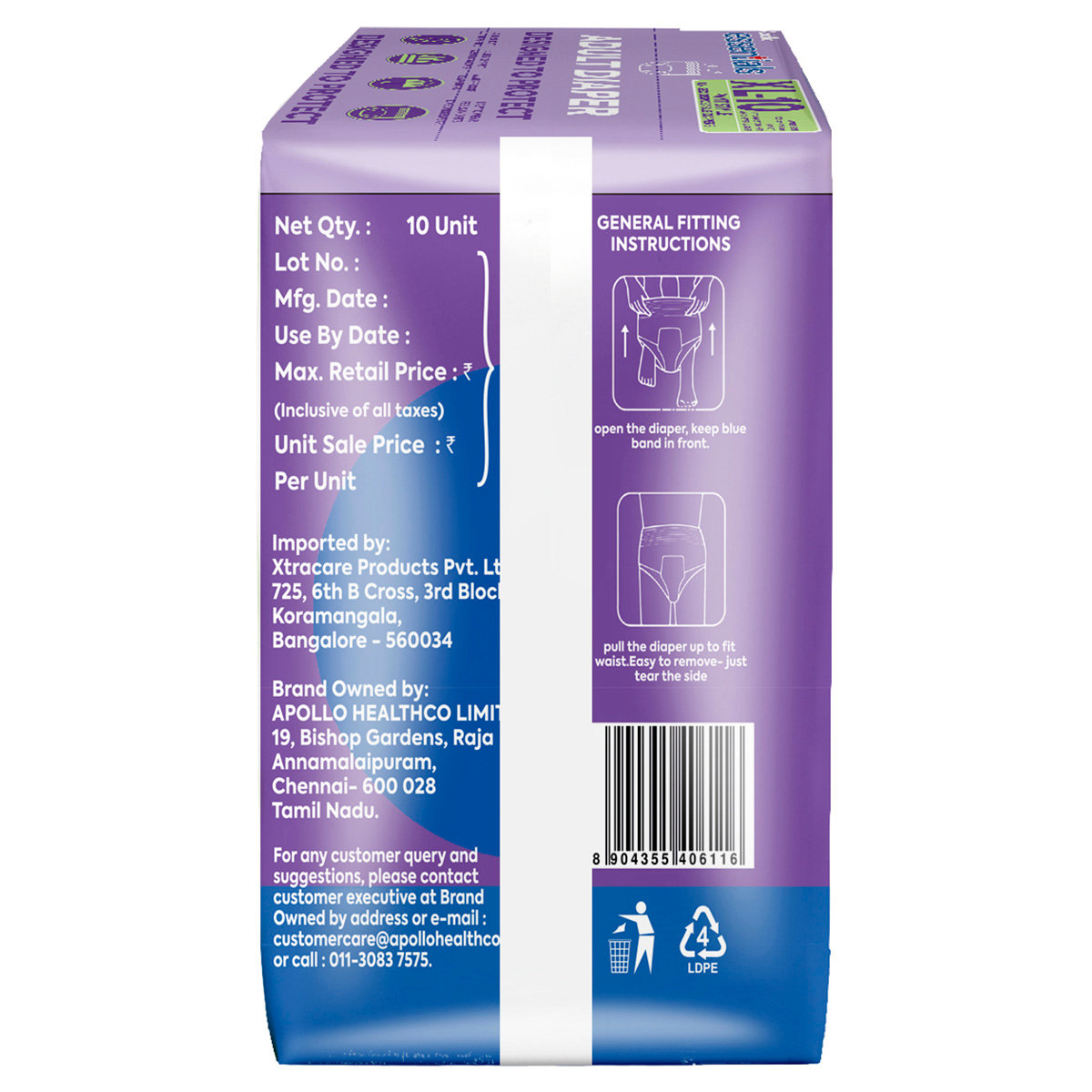 Apollo Essentials Adult Diaper Pant Style Unisex XL, 10 Count, Pack of 1 Apollo Essentials Adult Diaper Pant Style Unisex XL, 10 Count, Pack of 1