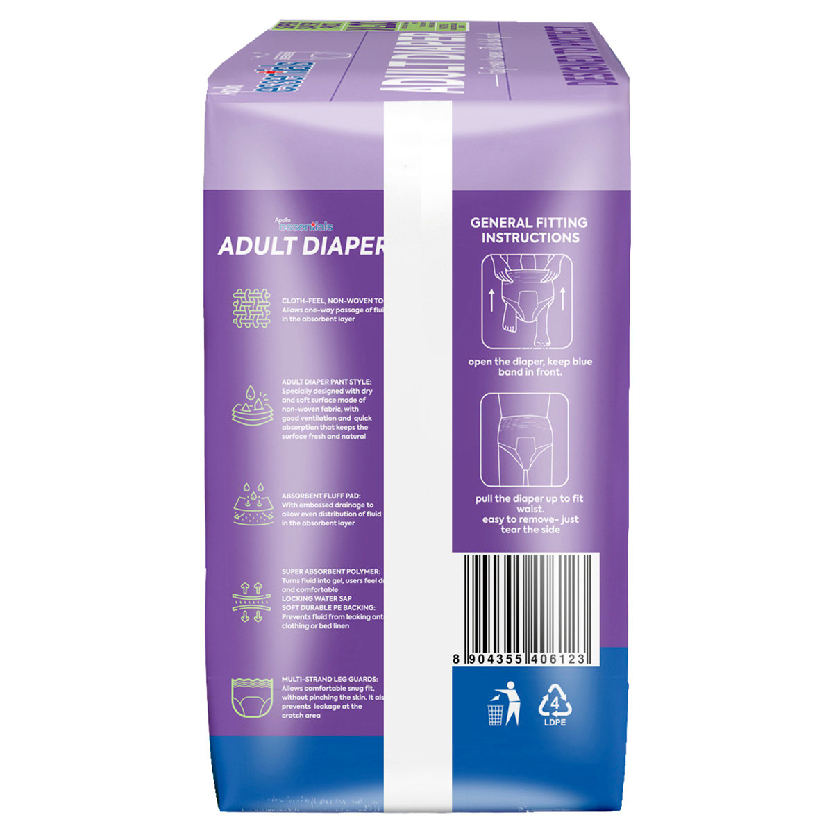 Apollo Essentials Adult Diaper Pant Style Unisex XL, 20 Count, Pack of 1 Apollo Essentials Adult Diaper Pant Style Unisex XL, 20 Count, Pack of 1