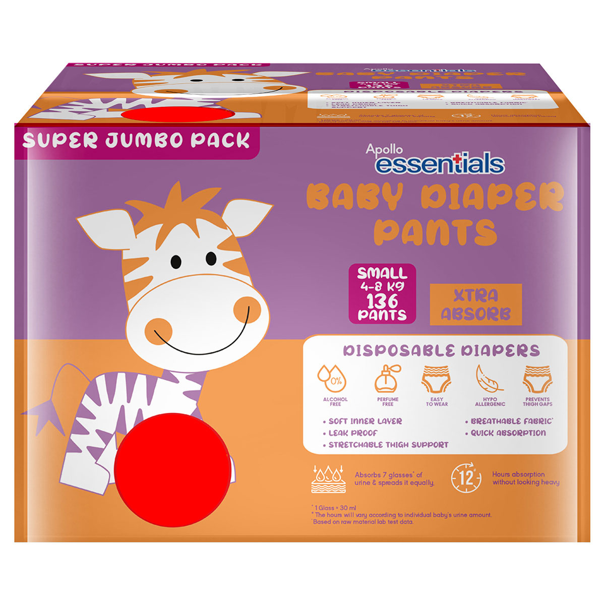 Apollo Essentials Baby Diaper Pants Small, 136 Count (2x68), Pack of 1 Apollo Essentials Baby Diaper Pants Small, 136 Count (2x68), Pack of 1