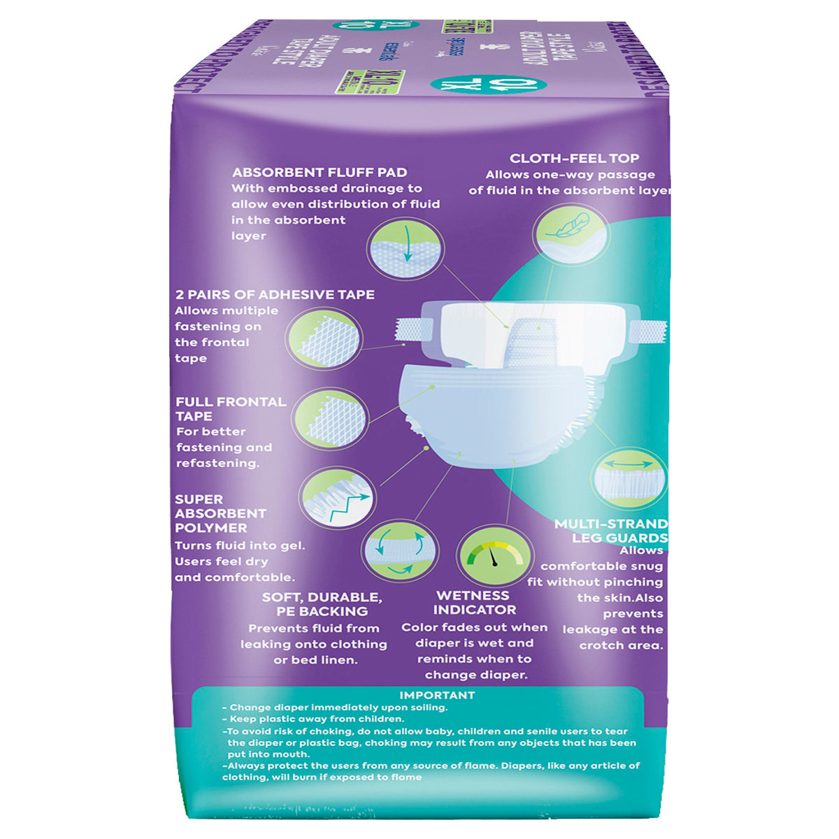 Apollo Essentials Adult Diaper Tape Style Unisex XL, 10 Count, Pack of 1 Apollo Essentials Adult Diaper Tape Style Unisex XL, 10 Count, Pack of 1