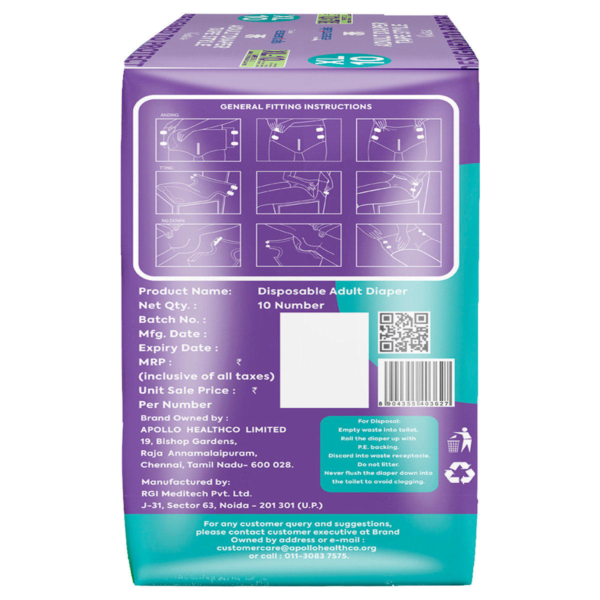 Apollo Essentials Adult Diaper Tape Style Unisex XL, 10 Count, Pack of 1 Apollo Essentials Adult Diaper Tape Style Unisex XL, 10 Count, Pack of 1