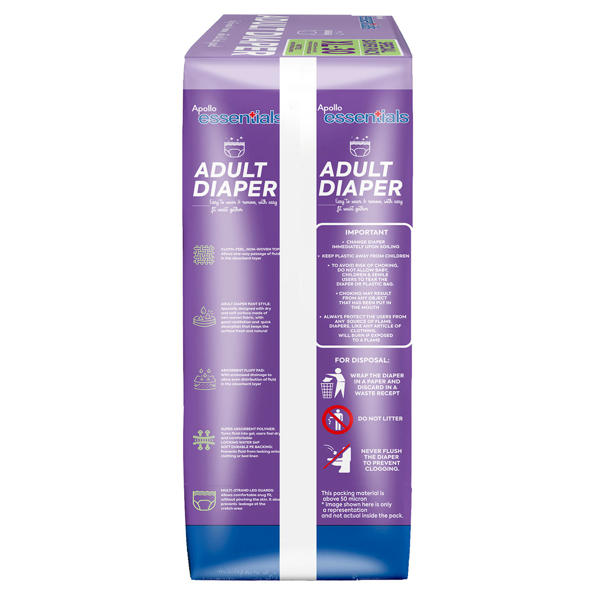 Apollo Essentials Adult Diaper Pant Unisex XL, 30 Count, Pack of 1 Apollo Essentials Adult Diaper Pant Unisex XL, 30 Count, Pack of 1