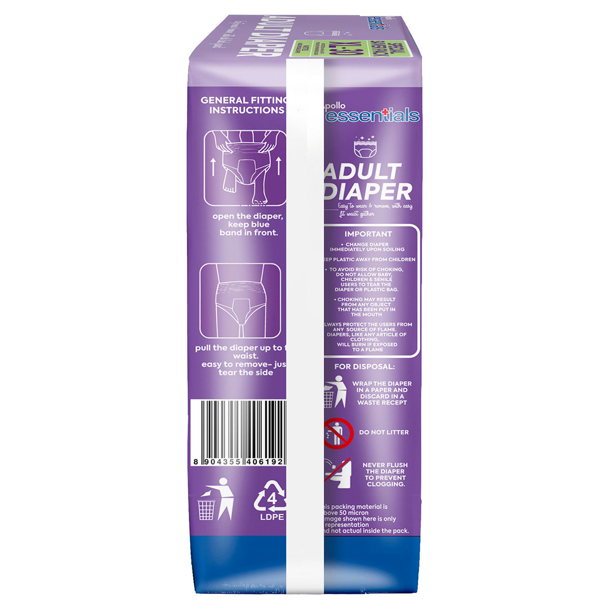 Apollo Essentials Adult Diaper Pant Unisex Medium, 30 Count, Pack of 1 Apollo Essentials Adult Diaper Pant Unisex Medium, 30 Count, Pack of 1