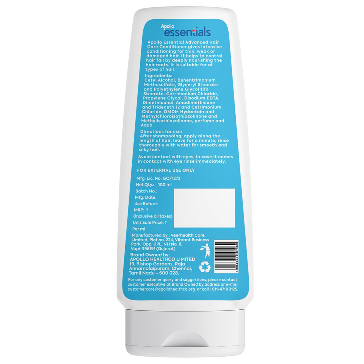 Apollo Essentials Advanced Hair Care Conditioner, 200 ml (2x100 ml), Pack of 2 Apollo Essentials Advanced Hair Care Conditioner, 200 ml (2x100 ml), Pack of 2