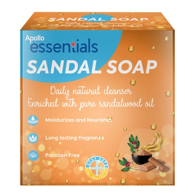 Apollo Essentials Sandal Soap, 250 gm (2x125 gm), Pack of 2