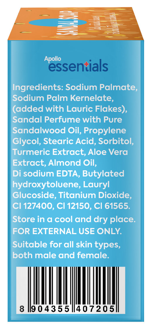 Apollo Essentials Sandal Soap, 250 gm (2x125 gm), Pack of 2 Apollo Essentials Sandal Soap, 250 gm (2x125 gm), Pack of 2