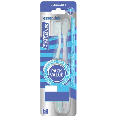 Apollo Essential Sensitive+ Toothbrush with Hygiene Caps, 2 Count, Pack of 1