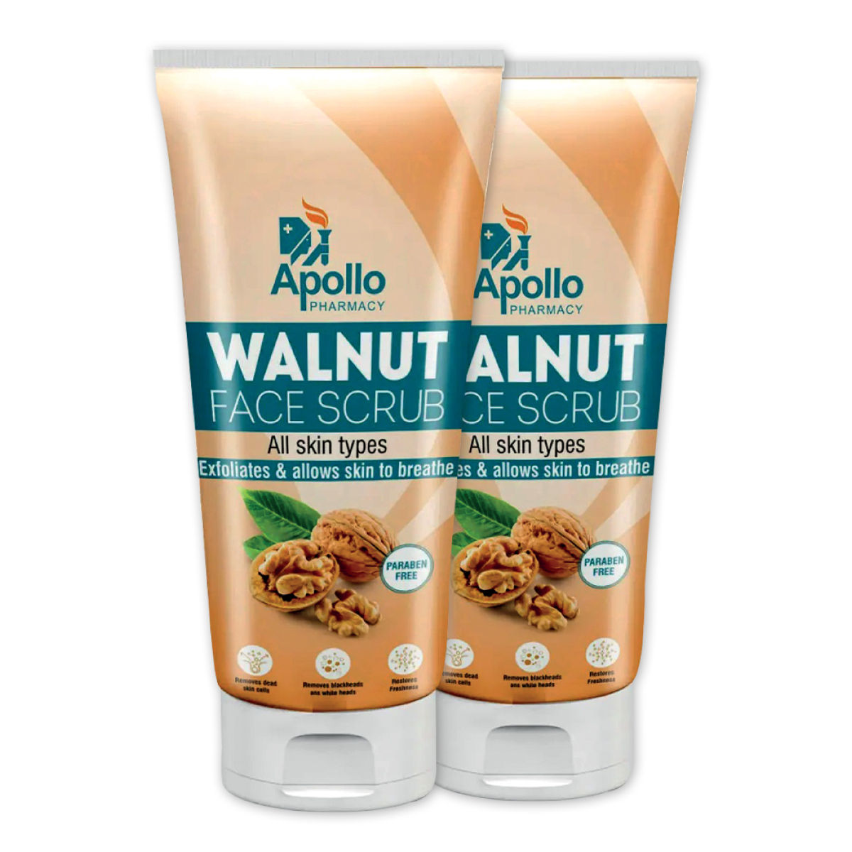 Buy Apollo Pharmacy Walnut Face Scrub, 120 gm (2x60 gm) Online