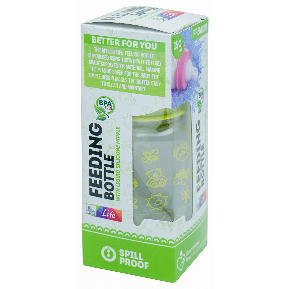 Apollo Pharmacy Feeding Bottle, 150 ml, Pack of 1 Apollo Pharmacy Feeding Bottle, 150 ml, Pack of 1