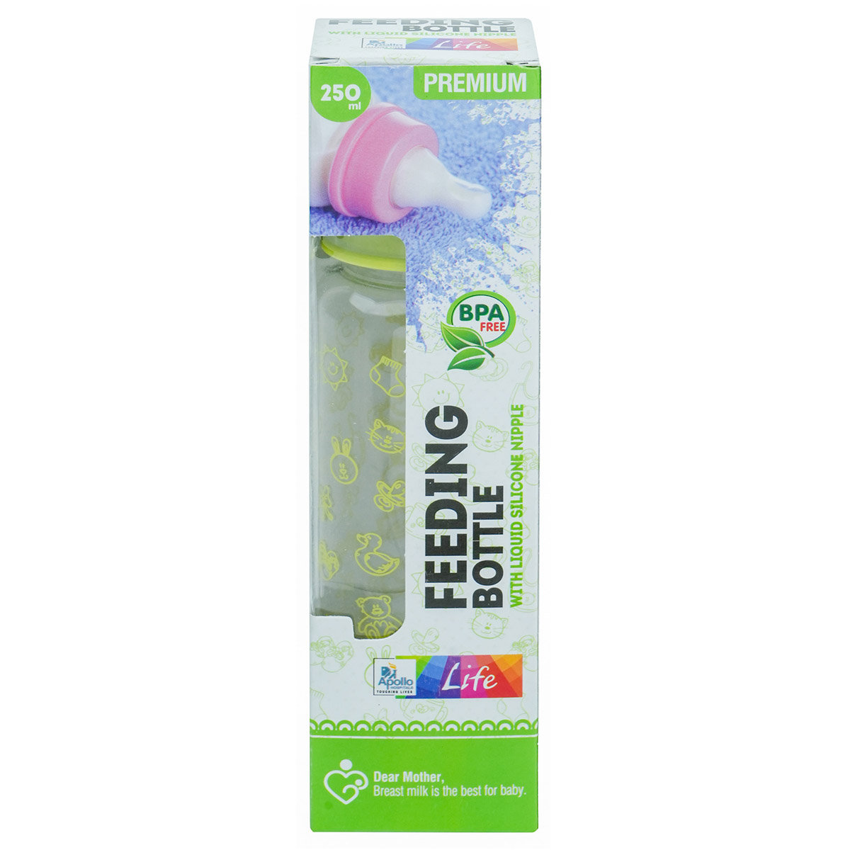 Apollo Pharmacy Feeding Bottle, 250 ml, Pack of 1 Apollo Pharmacy Feeding Bottle, 250 ml, Pack of 1