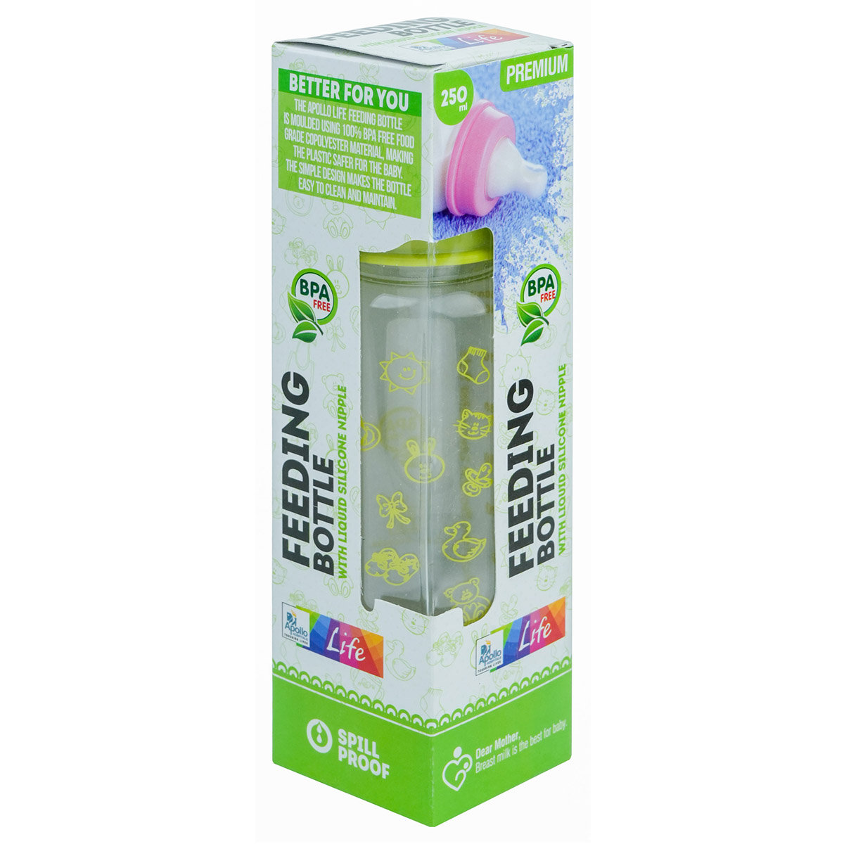 Apollo Pharmacy Feeding Bottle, 250 ml, Pack of 1 Apollo Pharmacy Feeding Bottle, 250 ml, Pack of 1