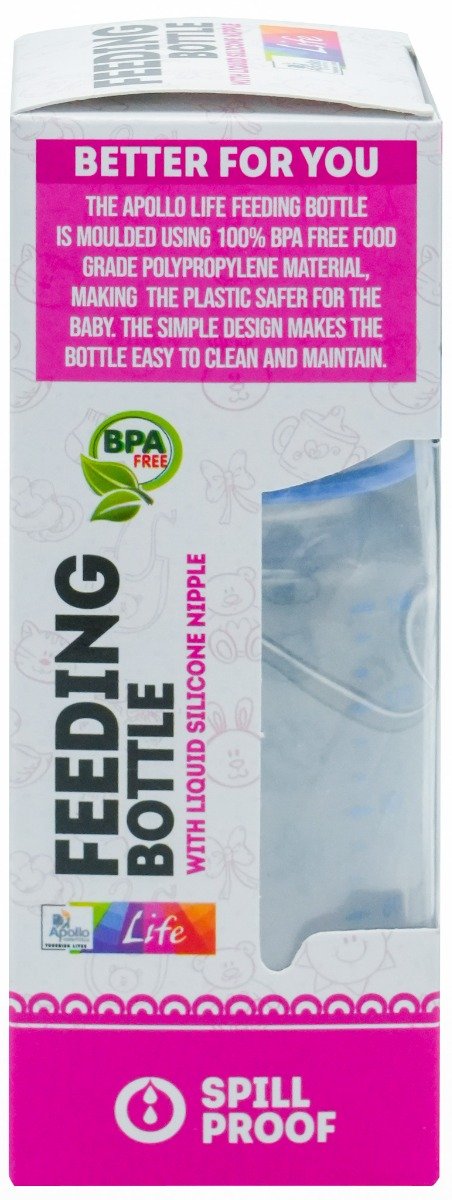Apollo Life Feeding Bottle with Silicone Nipple, 150 ml, Pack of 1 Apollo Life Feeding Bottle with Silicone Nipple, 150 ml, Pack of 1