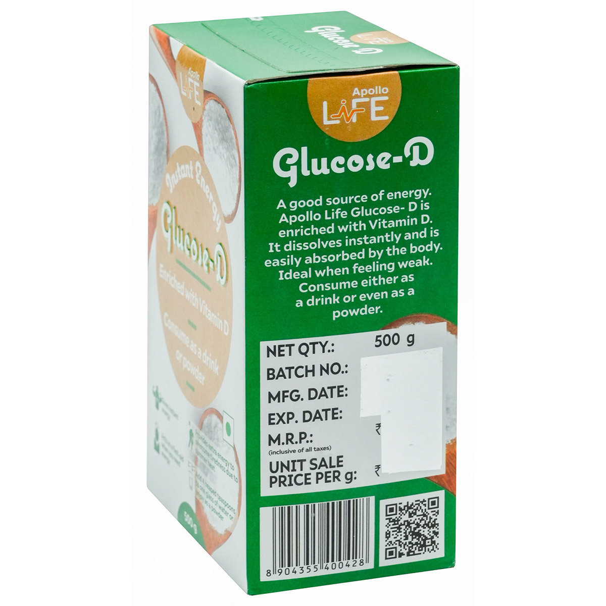 Apollo Life Glucose-D Instant Energy Drink, 500 gm Refill Pack, Pack of 1 Apollo Life Glucose-D Instant Energy Drink, 500 gm Refill Pack, Pack of 1