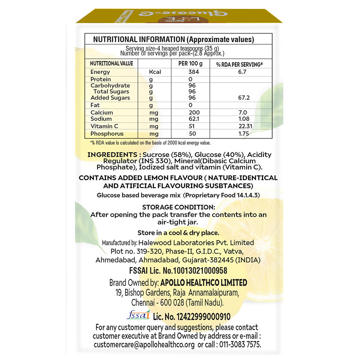 Apollo Life Glucose-D Instant Energy Lemon Flavour Drink, 500 gm Refill Pack, Pack of 1 Apollo Life Glucose-D Instant Energy Lemon Flavour Drink, 500 gm Refill Pack, Pack of 1