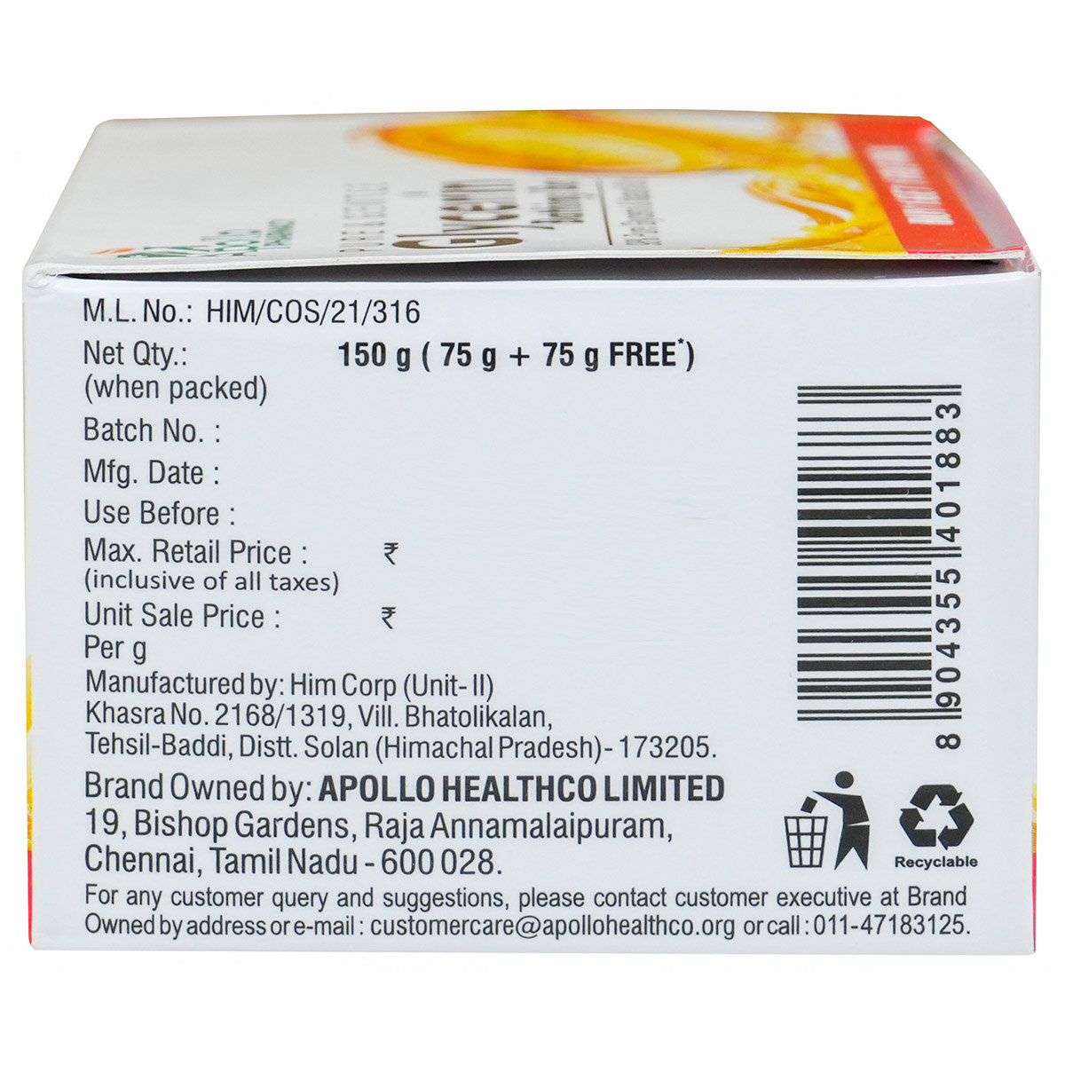 Apollo Pharmacy Glycerin Bathing Bar, 75 gm (Buy 2 Get 2 Free), Pack of 2 Apollo Pharmacy Glycerin Bathing Bar, 75 gm (Buy 2 Get 2 Free), Pack of 2