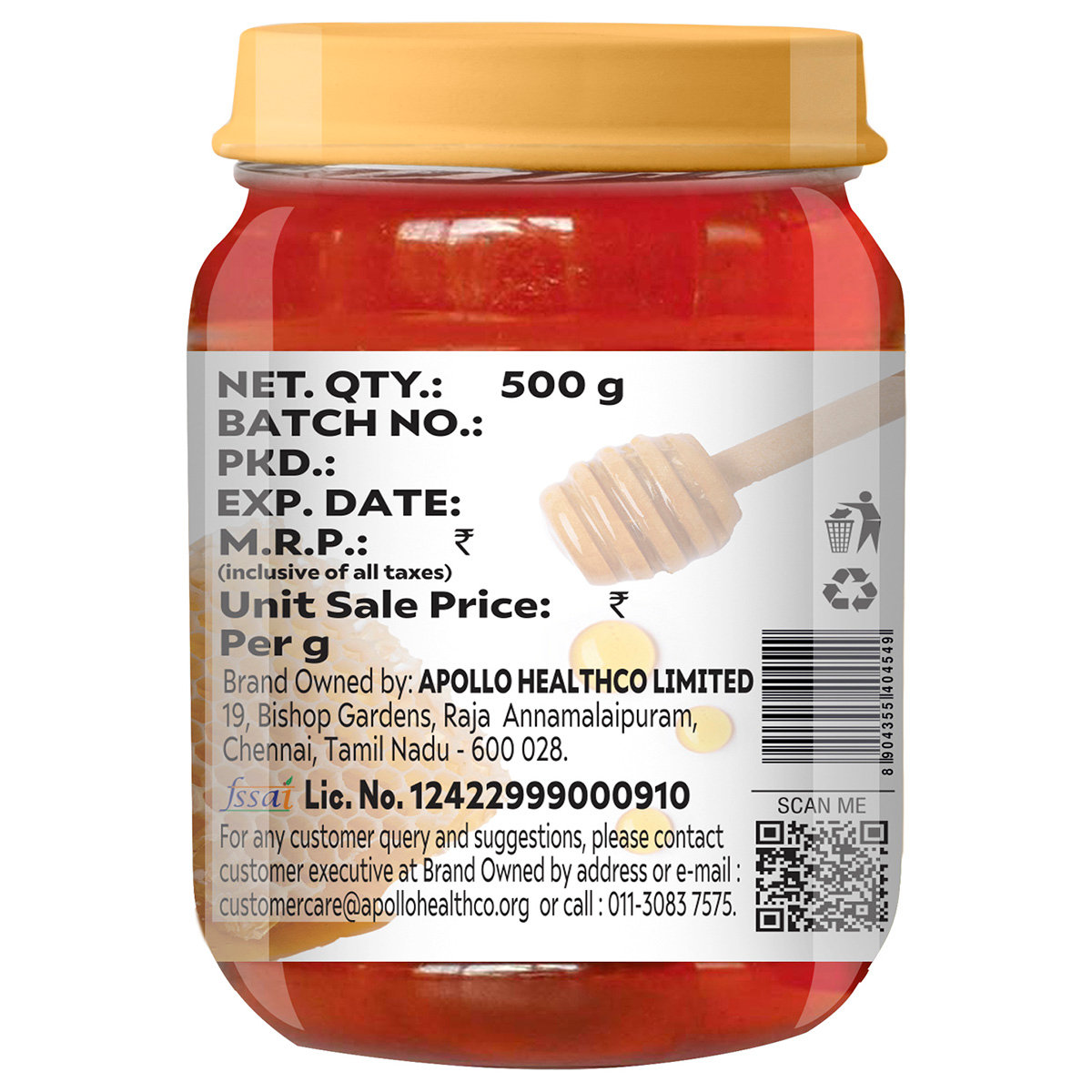 Apollo Life Honey, 500 gm, Pack of 1 Apollo Life Honey, 500 gm, Pack of 1