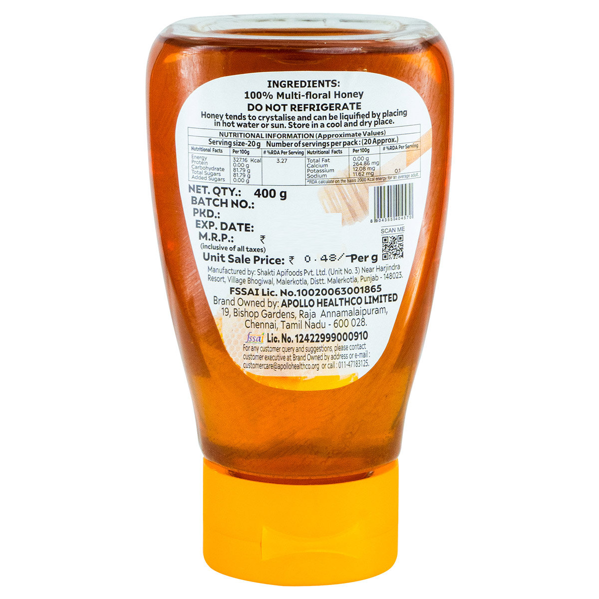 Apollo Life Honey, 400 gm, Pack of 1 Apollo Life Honey, 400 gm, Pack of 1