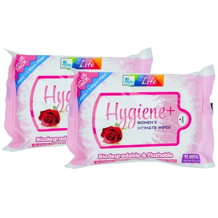 Apollo Pharmacy Hygiene Women's Intimate Wipes, 30 (2x15) Count