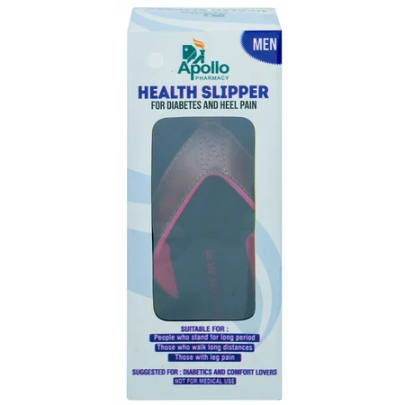 Apollo Pharmacy Diabetes & Heel Pain Health Slipper For Men, Size-8, 1 Pair