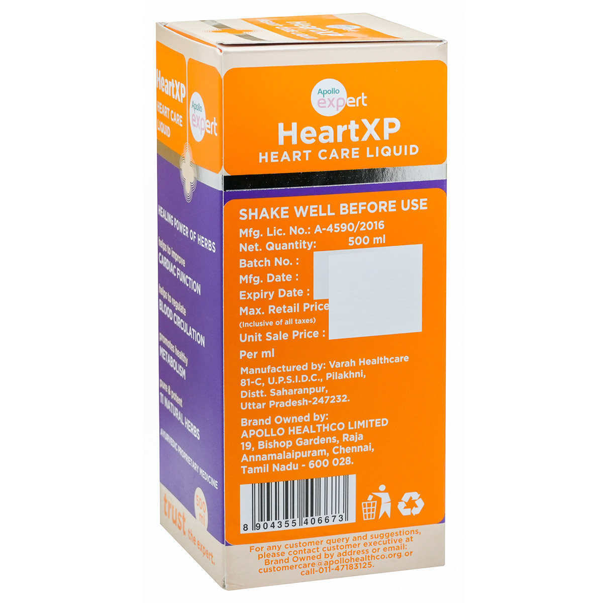Apollo Heartxp Heart Care Liquid, 500 ml, Pack of 1 Apollo Heartxp Heart Care Liquid, 500 ml, Pack of 1