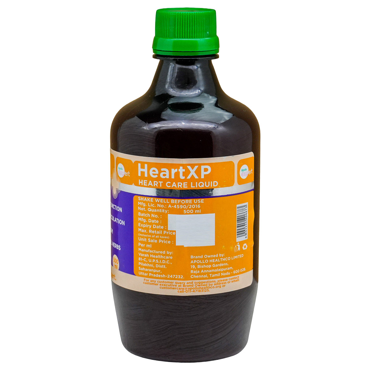 Apollo Heartxp Heart Care Liquid, 500 ml, Pack of 1 Apollo Heartxp Heart Care Liquid, 500 ml, Pack of 1