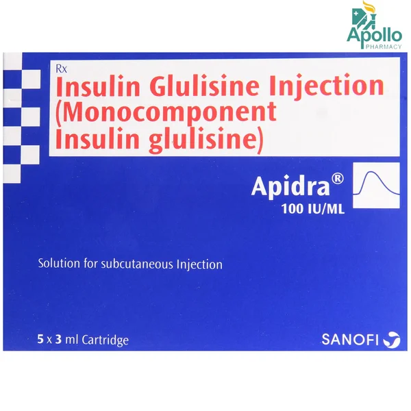 Apidra 100IU Cartridge 3 ml, Pack of 1 Injection