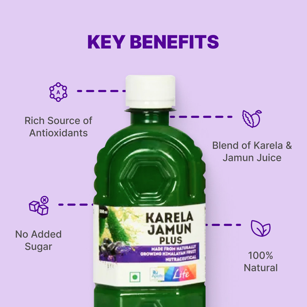 Apollo Life Karela Jamun Plus Juice, 500 ml, Pack of 1 Apollo Life Karela Jamun Plus Juice, 500 ml, Pack of 1