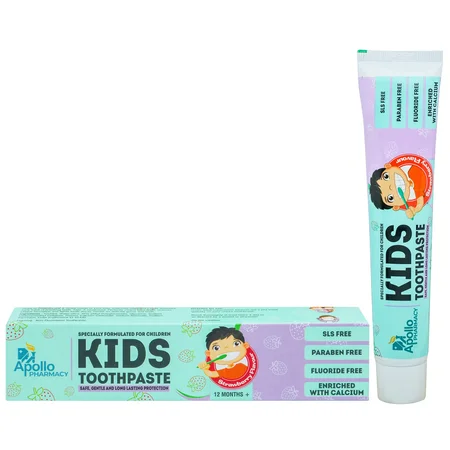 Apollo Pharmacy Kids Strawberry Flavour Toothpaste, 70 gm