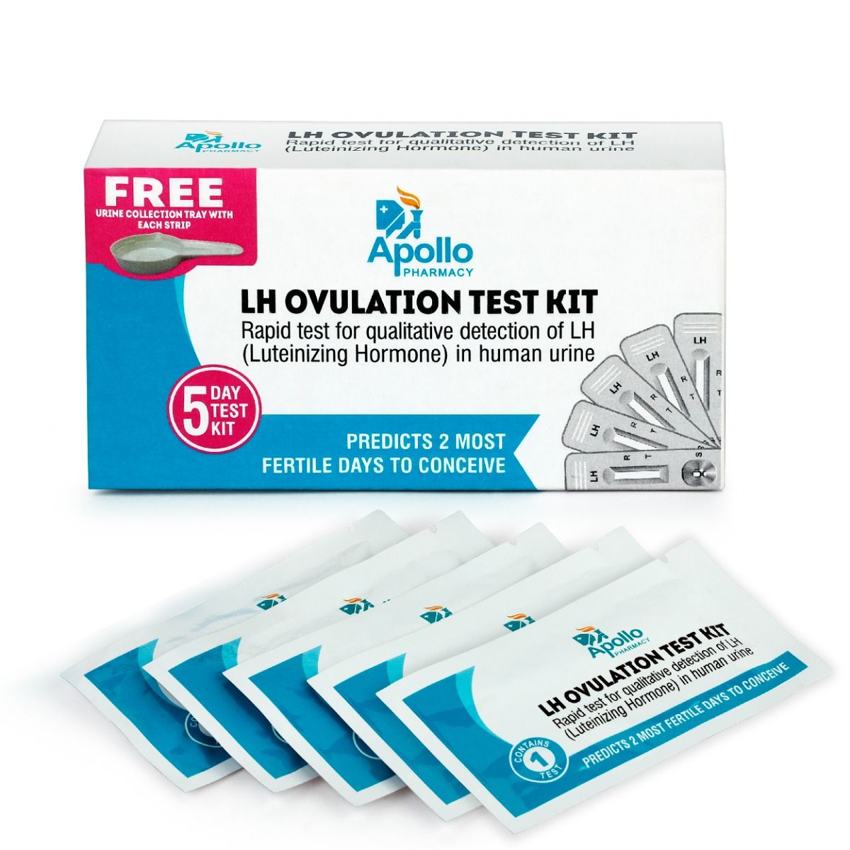 Buy Apollo Pharmacy LH Ovulation 5 Day Test Kit, 1 Kit Online