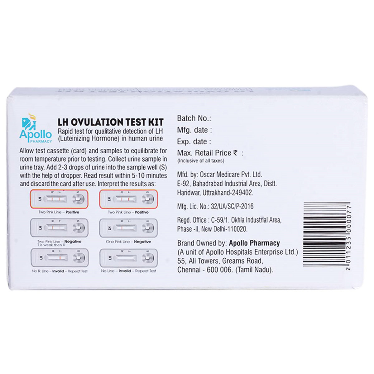Apollo Pharmacy LH Ovulation 5 Day Test Kit, 1 Kit, Pack of 1 Apollo Pharmacy LH Ovulation 5 Day Test Kit, 1 Kit, Pack of 1