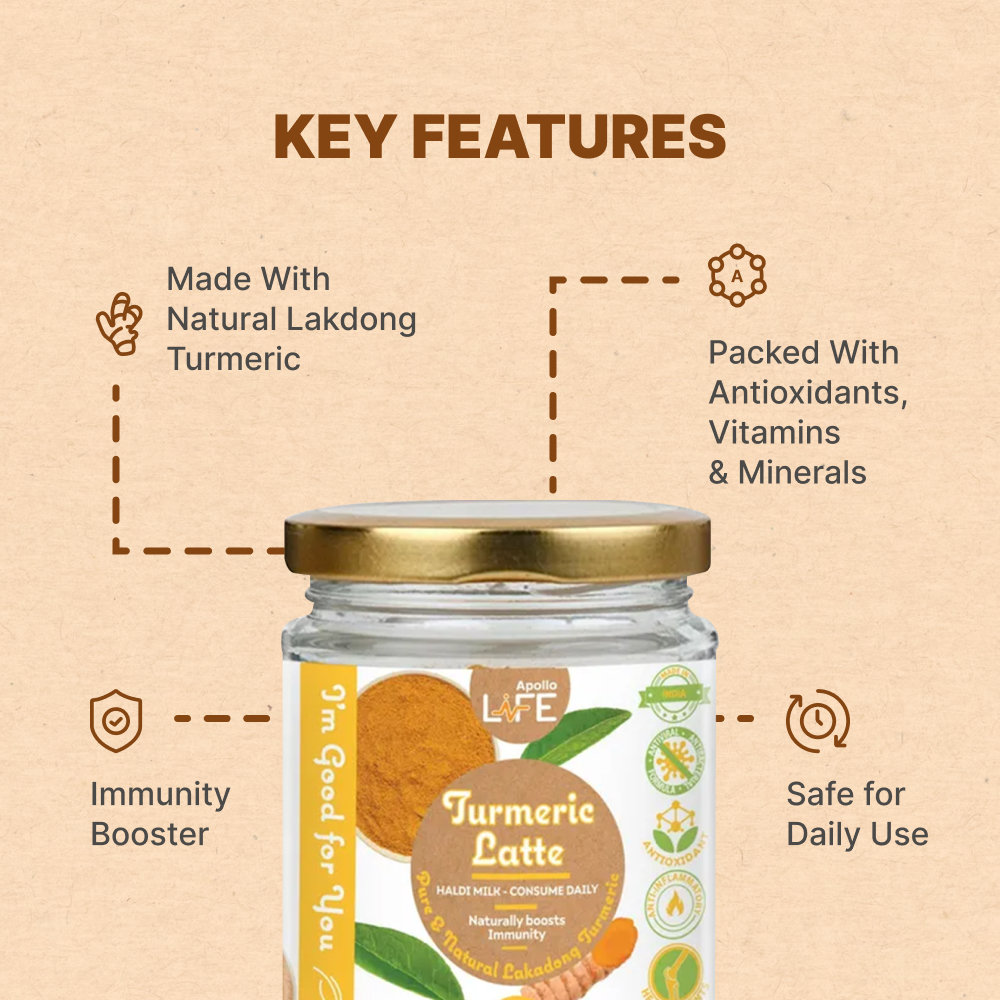 Apollo Life Turmeric Latte Powder, 100 gm, Pack of 1 Apollo Life Turmeric Latte Powder, 100 gm, Pack of 1