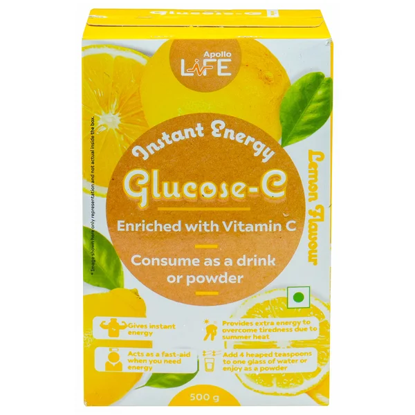 Apollo Life Glucose-C Lemon Flavour Powder, 500 gm