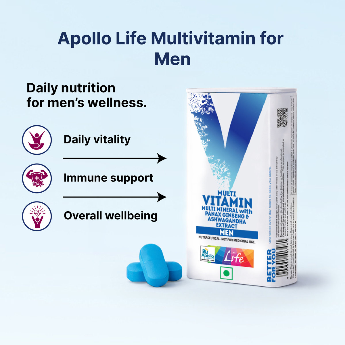 Apollo Life Multi Vitamin for Men, 30 Tablets Apollo Life Multi Vitamin for Men, 30 Tablets